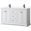 White / White Cultured Marble Top / Matte Black Hardware