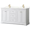 White / Giotto Quartz Top / Brushed Gold Hardware