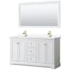 White / White Cultured Marble Top / Brushed Gold Hardware