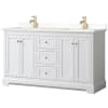 White / White Quartz Top / Brushed Gold Hardware