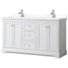 White / Giotto Quartz Top / Polished Chrome Hardware