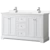 White / White Cultured Marble Top / Polished Chrome Hardware