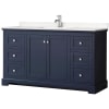 Dark Blue / Carrara Cultured Marble Top / Polished Chrome Hardware