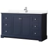 Dark Blue / White Cultured Marble Top / Polished Chrome Hardware