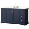 Dark Blue / Giotto Quartz Top / Brushed Gold Hardware