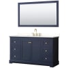 Dark Blue / White Quartz Top / Brushed Gold Hardware