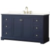 Dark Blue / White Quartz Top / Brushed Gold Hardware