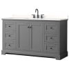 Dark Gray / White Quartz Top / Matte Black Hardware