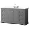 Dark Gray / White Quartz Top / Polished Chrome Hardware