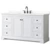 White / Giotto Quartz Top / Matte Black Hardware