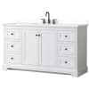 White / White Quartz Top / Matte Black Hardware