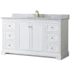 White / White Carrara Marble Top / Brushed Gold Hardware