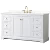 White / Giotto Quartz Top / Brushed Gold Hardware