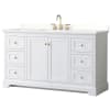 White / White Quartz Top / Brushed Gold Hardware