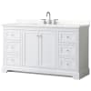 White / Giotto Quartz Top / Polished Chrome Hardware