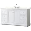 White / White Quartz Top / Polished Chrome Hardware