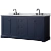 Dark Blue / White Carrara Marble Top / Matte Black Hardware