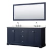 Dark Blue / White Quartz Top / Polished Chrome Hardware