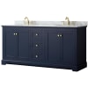 Dark Blue / White Carrara Marble Top / Brushed Gold Hardware