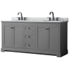 Dark Gray / White Carrara Marble Top / Matte Black Hardware