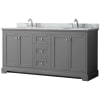 Dark Gray / White Carrara Marble Top / Polished Chrome Hardware