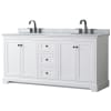 White / White Carrara Marble Top / Matte Black Hardware