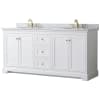 White / White Carrara Marble Top / Brushed Gold Hardware