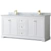 White / White Carrara Marble Top / Brushed Gold Hardware