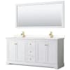 White / White Quartz Top / Brushed Gold Hardware