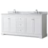 White / White Carrara Marble Top / Polished Chrome Hardware