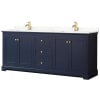 Dark Blue / Giotto Quartz Top / Brushed Gold Hardware