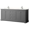 Dark Gray / White Quartz Top / Polished Chrome Hardware