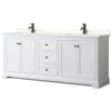 White / White Quartz Top / Matte Black Hardware