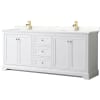 White / Giotto Quartz Top / Brushed Gold Hardware