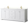 White / White Quartz Top / Brushed Gold Hardware