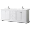 White / Giotto Quartz Top / Polished Chrome Hardware