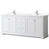 White / White Cultured Marble Top / Polished Chrome Hardware