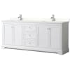 White / White Quartz Top / Polished Chrome Hardware