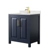 Dark Blue / Giotto Quartz Top / Brushed Gold Hardware