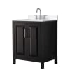 Dark Espresso / White Quartz Top / Polished Chrome Hardware