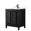 Dark Espresso / White Quartz Top / Matte Black Hardware