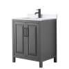 Dark Gray / White Quartz Top / Matte Black Hardware