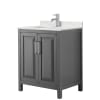 Dark Gray / Giotto Quartz Top / Polished Chrome Hardware