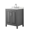 Dark Gray / Giotto Quartz Top / Polished Chrome Hardware