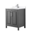 Dark Gray / White Quartz Top / Polished Chrome Hardware