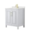 White / Giotto Quartz Top / Brushed Gold Hardware