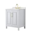 White / Giotto Quartz Top / Brushed Gold Hardware