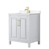 White / White Quartz Top / Brushed Gold Hardware