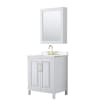 White / White Quartz Top / Brushed Gold Hardware