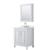 White / Giotto Quartz Top / Polished Chrome Hardware